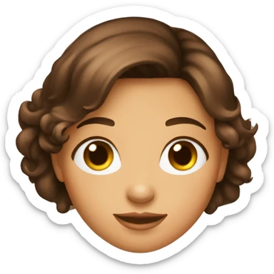 fille brune couleur bronzé visage rond sticker