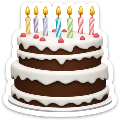 White birthday cake sticker