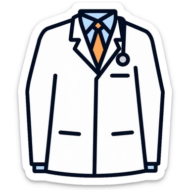 isolated white doctor coat sticker
