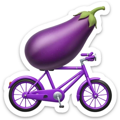 Eggplant on a bike  sticker