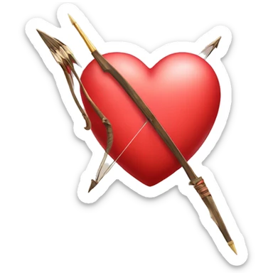 Heart wit a bow n arrow  sticker