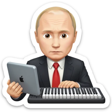 Putin with keyboard sticker