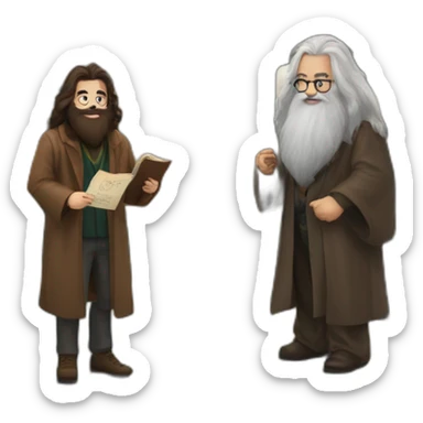harry potter and hagrid at train platform sticker