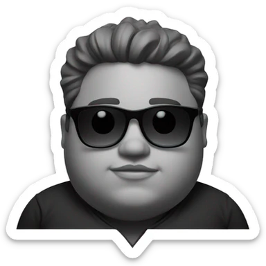 fat boy in monochrome sunglasses sticker