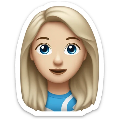 White Woman hair brown and bleus eyes and golden Husky  sticker