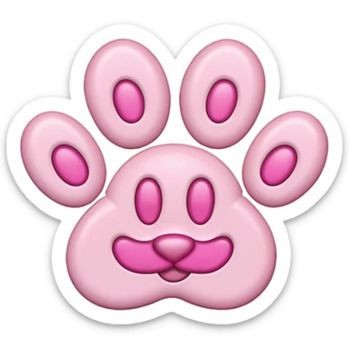 pink puppy paw print, emoji style, similar to 🐾 sticker