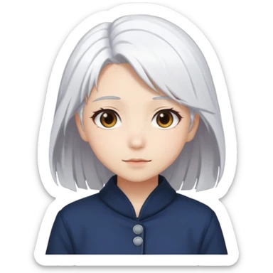 animie dziewczynka białe włosy  grafika anime kreskuwka sticker