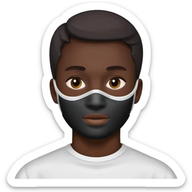  man, charcoal face mask sticker