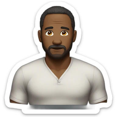 normal man emoji with no motivation basically like tired on a table sticker