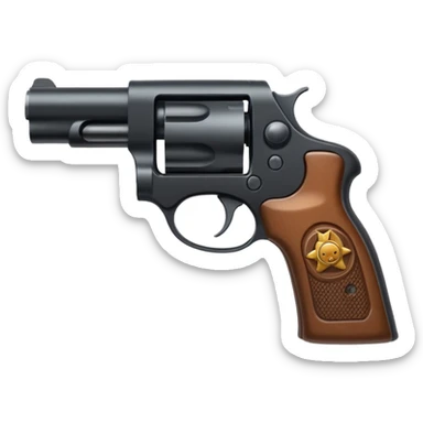 Con una gora de lado con una pistola sticker