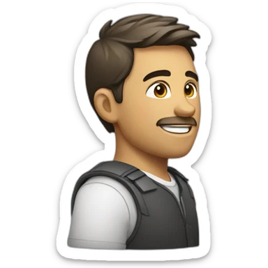 homme leve bras gauche de profil sticker