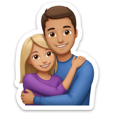 Create a man hug his girlfriend sticker