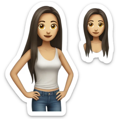 Chilean skinny woman with long hair sticker