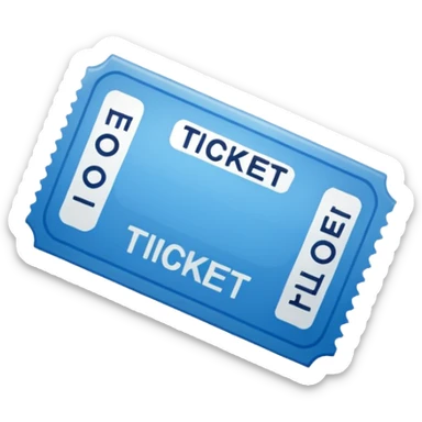Blue ticket sticker