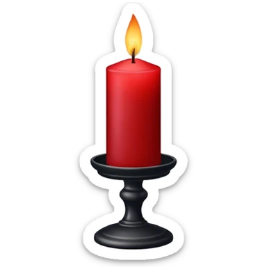 Dark Red candle on a black stand sticker