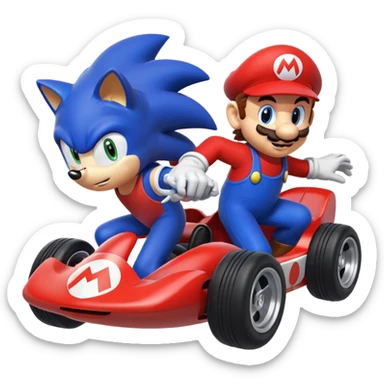 Mario vs sonic  sticker