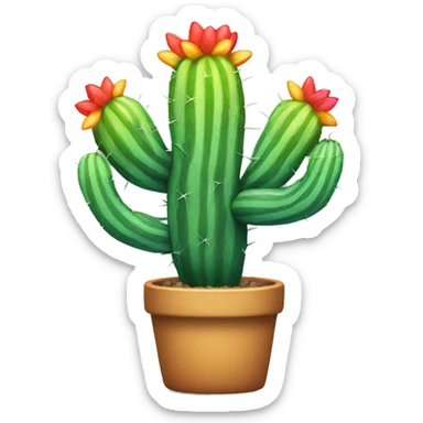 Rainbow striped cactus  sticker