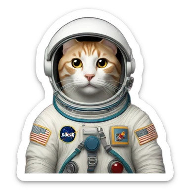 cat cosmonaut sticker