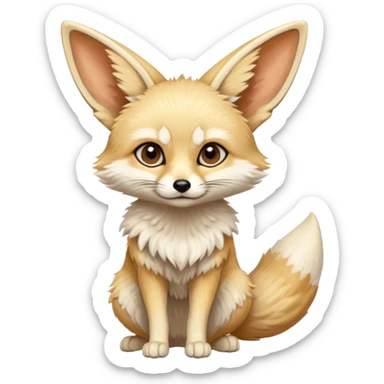 White snow Fennec fox sticker