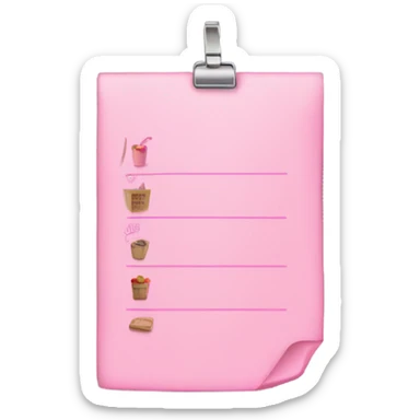 cute pink grocery list sticker