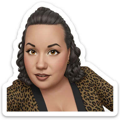 leopard print girl portrait sticker