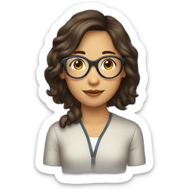 Fille-brune-lunette sticker