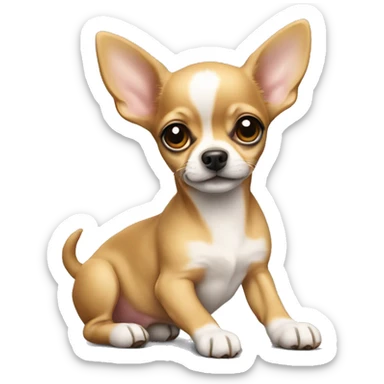 A full-length Chihuahua puppy is lying sticker
