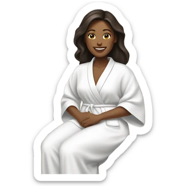 In Robe Spa day white girl brunette sticker