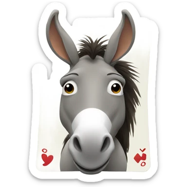 Donkey playing cards  sticker