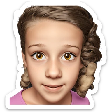 smiling girl with brown hair sticker