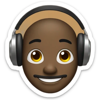 black happy man listening to trap music sticker