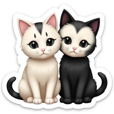 two emo cats in love sticker