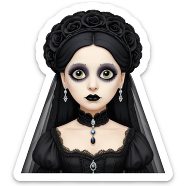 Lene Lovich like victorian creepy bride sticker