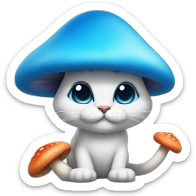 Smurfs cat mushrooms sticker