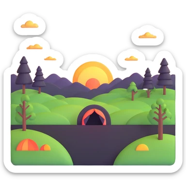 beautiful sunset landscape sticker