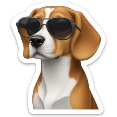 Beagle sunglasses sticker