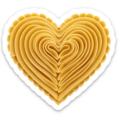 heart made of pasta noodles sticker