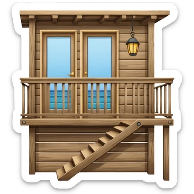 balcony made out of wood sticker