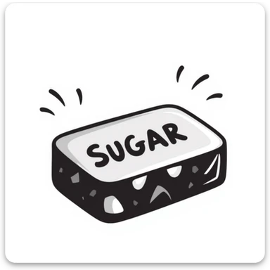 A sugar brick emoji in black doodle style. sticker