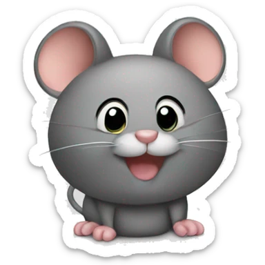 Mouse happy emoji sticker