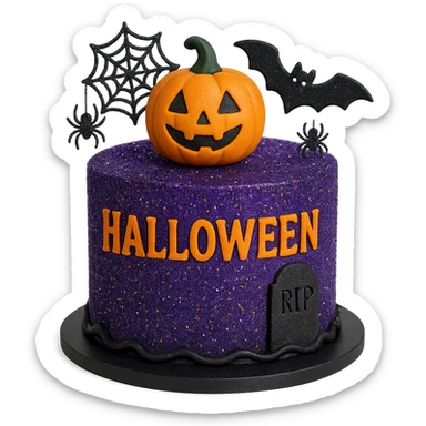halloween cake, sparkly and trendy, remove background sticker