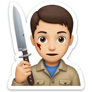 Knife in hand funny sticker