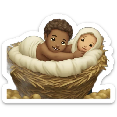 baby jesus in manger sticker