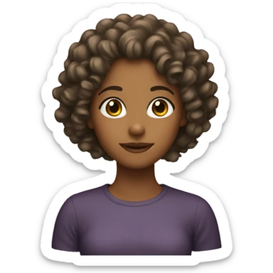 girl with curly hair sticker
