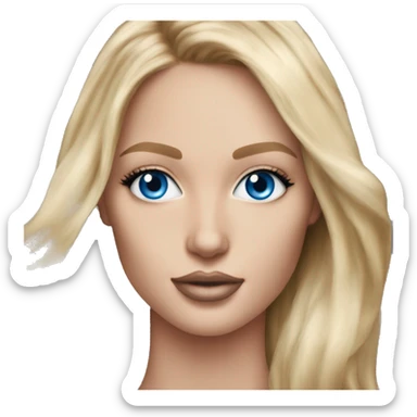 Realistic victoria secret model blonde blue eyes  sticker
