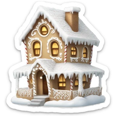 Cosy white gingerbread house  sticker