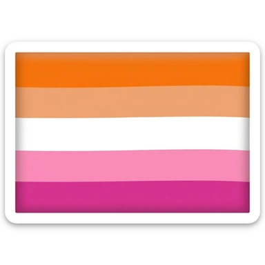 lesbian flag with all five colors (two shades of orange, white, two shades of pink) sticker