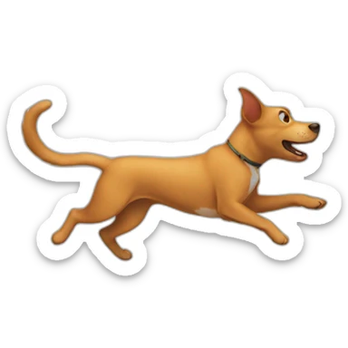 dog chasing cat sticker