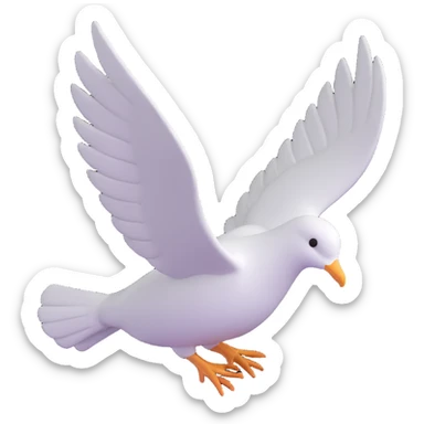 volumetric dove with smooth shadows sticker