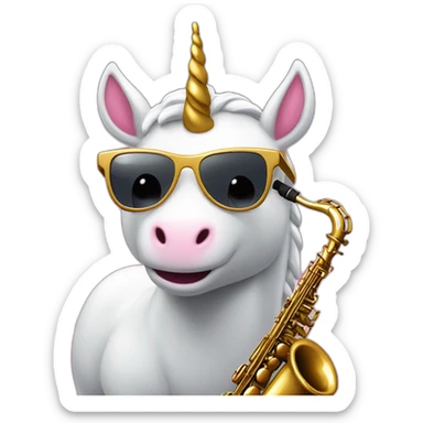 If unicorns were real, and every time it rained, they would descend from the clouds, wearing sunglasses and playing jazz music on tiny saxophones sticker